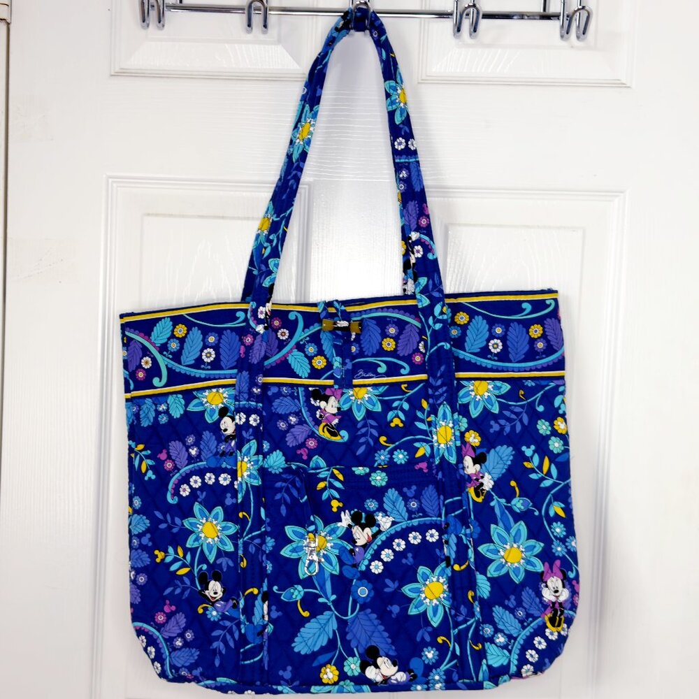 Vera Bradley Mickey & Minnie Mouse Disney Dreaming Blue Multi Color Tote